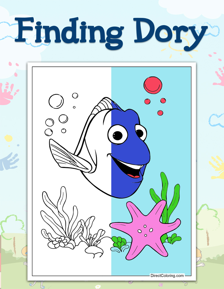 Finding Dory Coloring Pages